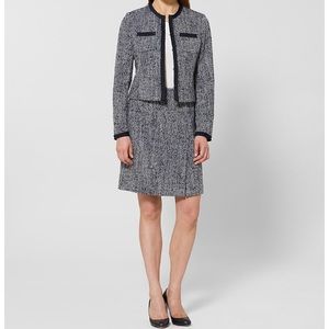 Brooks Brother Blue Wool Boucle Skirt Suit